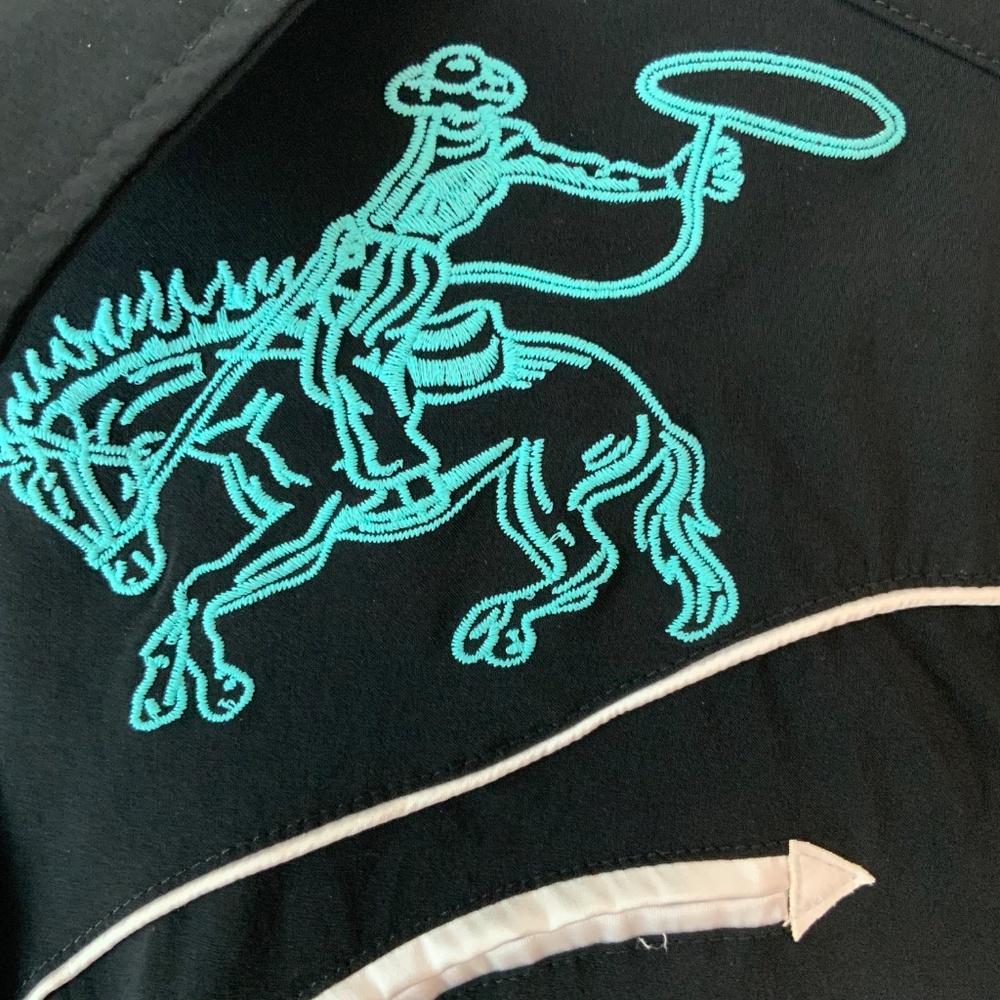 LIKE NEW! Merigold Kiss Embroidered Western Shirt Bohemian Black Size Small - Picture 3 of 11